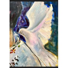 Ukrainian couple in love, original, oil on canvas 105*120 cm, modern Ukrainian art - artist Marіna Stognieva